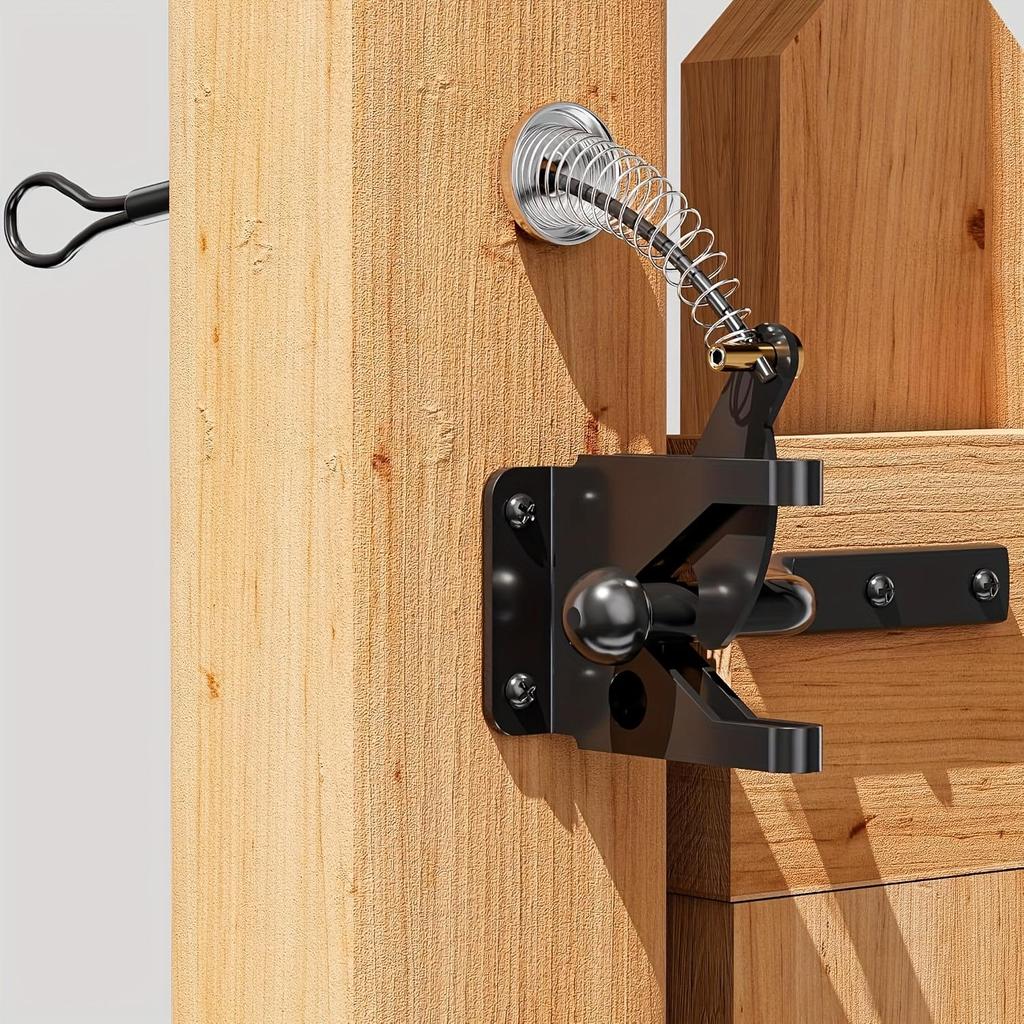 Chiusura per Cancello Chiusura completa per cancello da esterno per Cancelli in Legno Funziona da/su Entrambi i Lati della Recinzione Brevettata Funzionamento Bi-laterale