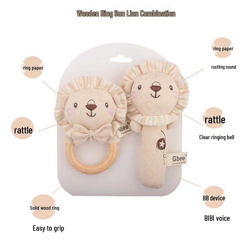 Gbee Organic Cotton Baby Rattle - Newborn Soothing Toy 0-1 Year