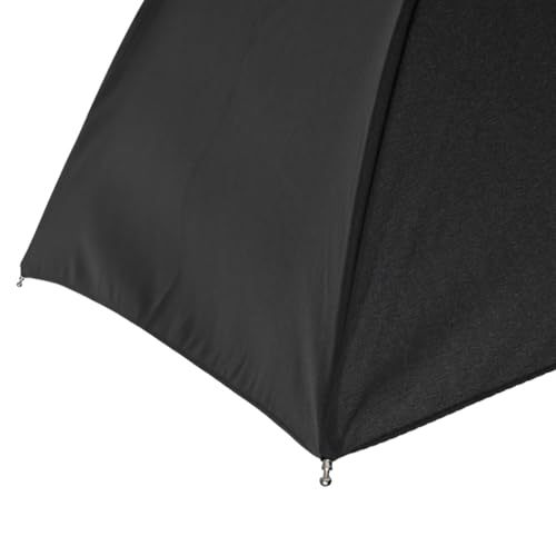 ogawa 53339 Kids' Folding Umbrella, Rain Umbrella, With Transparent Window, Manual Opening, 21.7 Inches (55 Cm), 6 Ribs, Black, Plain, Reflective Tape