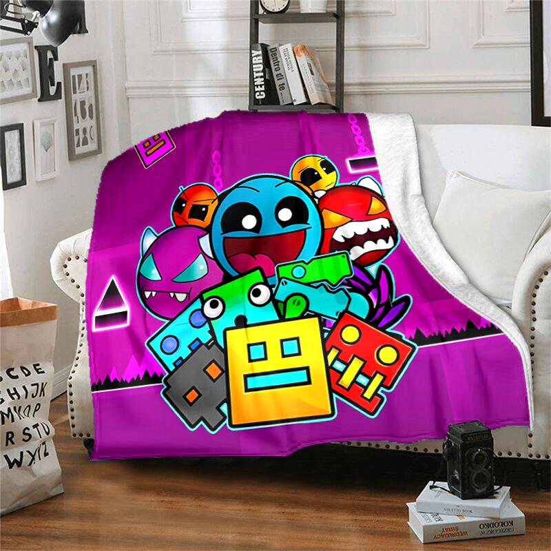 1pc Blanket Geometry Dash5 Print Design, Lightweight Blanket for Sofa, Bed- Soft &Warm, Gift for All Seasons like Christmas, Halloween