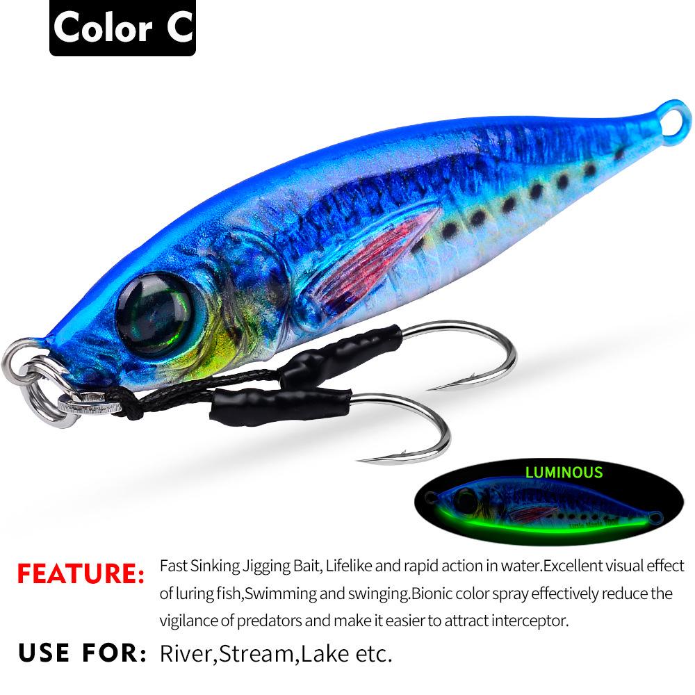 3D Printed Bionic Lure: Iron Plate Fishing Lure 7-200g for Freshwater and Saltwater, Ideal for Asp and Bass.