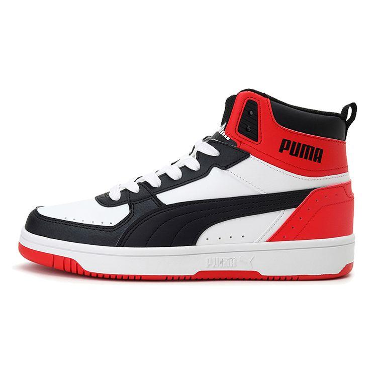 Puma Rebound Joy Big Kid Black White Red Kids Sneakers High-Risk-Red 374687-03