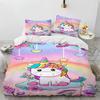 Unicorn Cute Cartoon Comforter Bedding Set,Duvet Cover Bed Set Quilt Cover Pillowcase,Queen Bedding Set For Child Boy Girl Gift