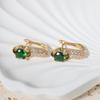Golden Plated Hollow Zirconia Huggie Hoop Earrings for Women Jewelry Wedding Party Accessories