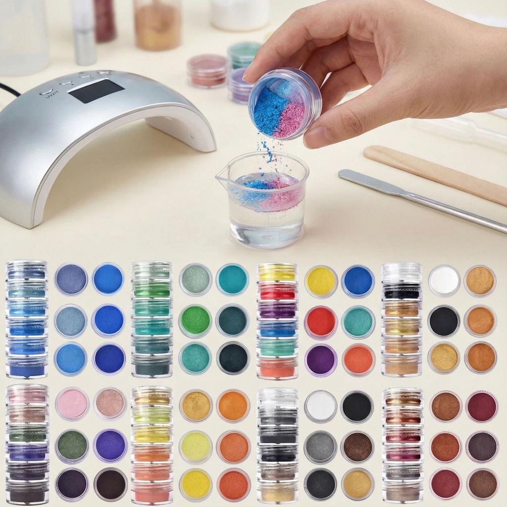 24/60 Colors Pearl Mica Glitter Powder for Epoxy Resin DIY Craft Projects - Sparkle Filler Material
