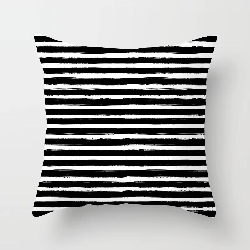 

Animal Silhouette Pillow Case Geometric Art Print Monochrome Design for Stylish Living Room 18x18Inch
