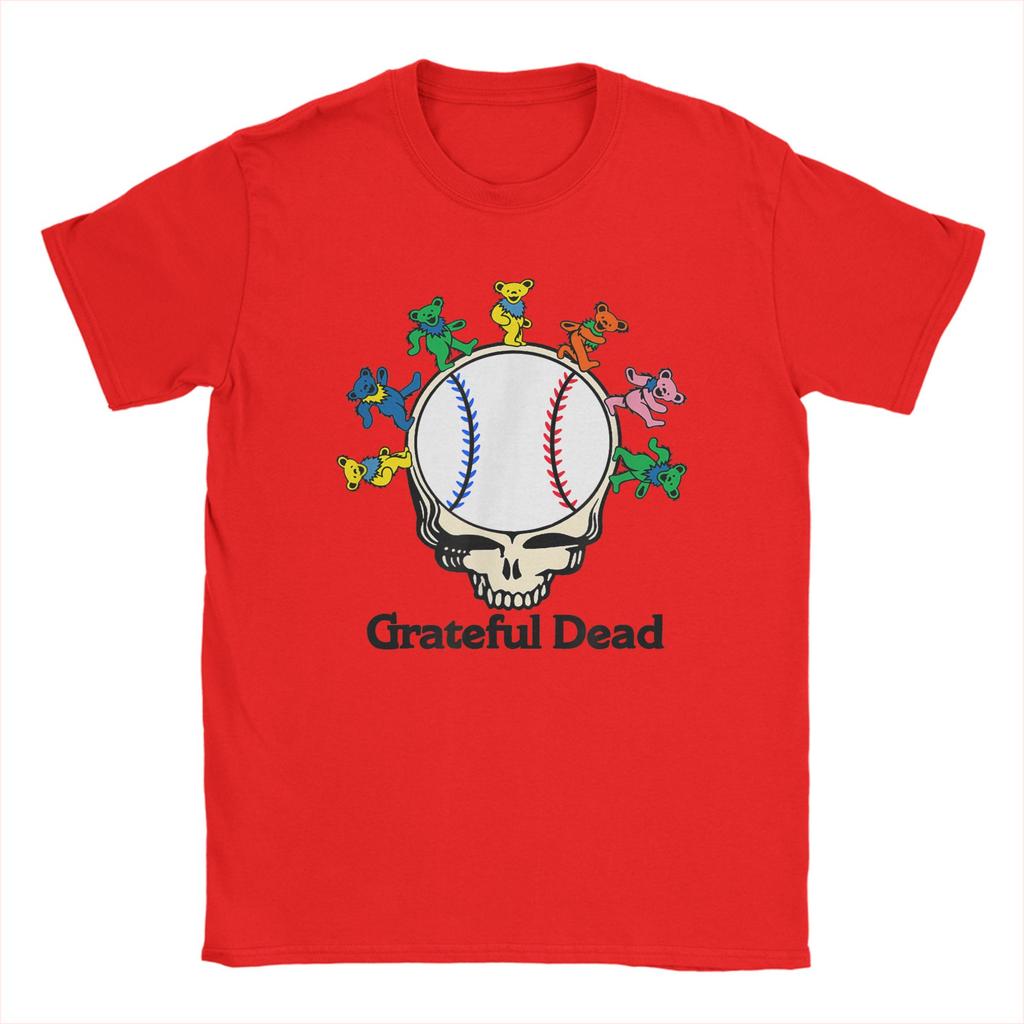 Oversized T-Shirt Grateful Dead Baseball Bears 100 Cotton T-Shirts Tee Shirt for Man Summer Awesome Design Short Sleeve Top Tees