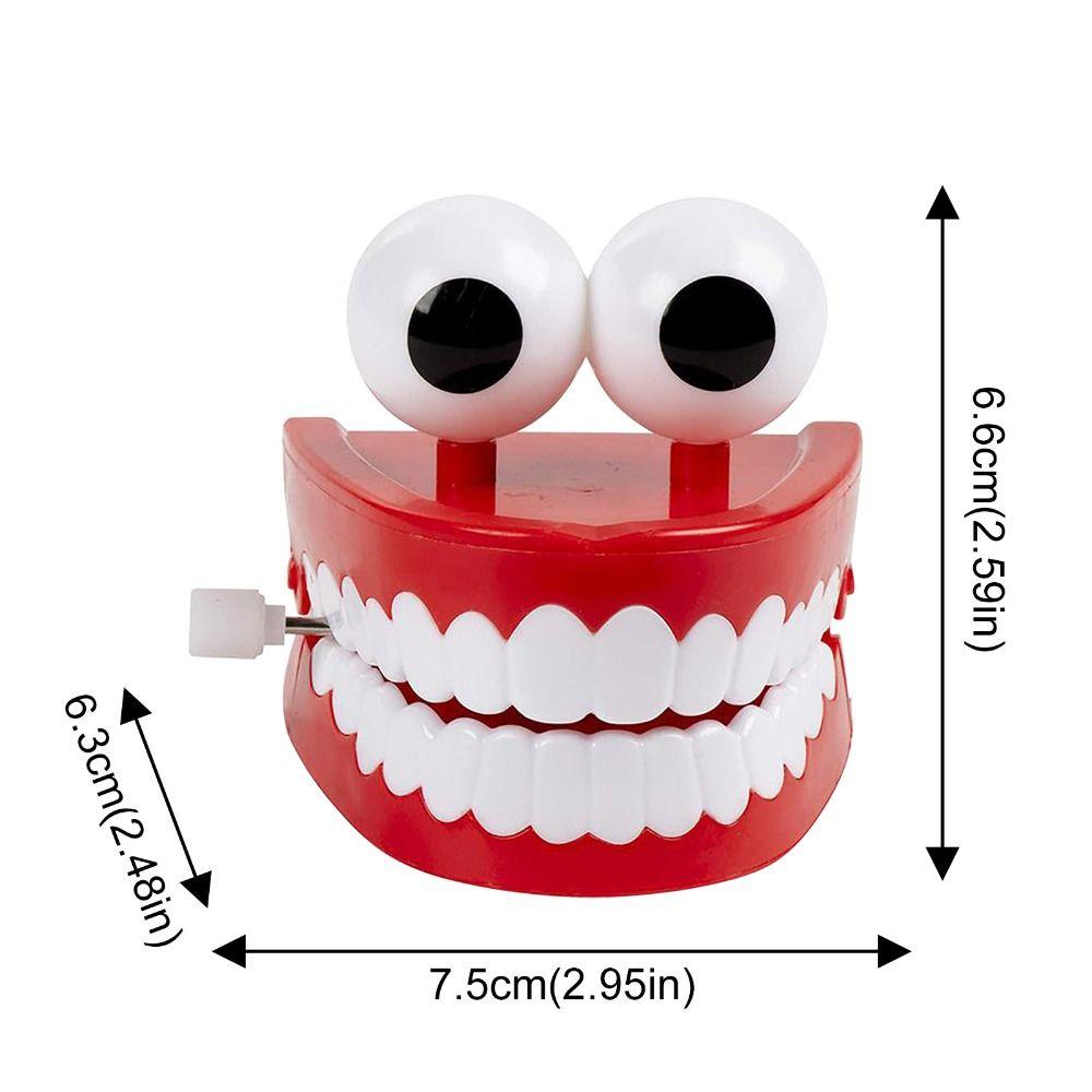 Clockwork Toy Wind Up-Funny Big Teeth Clockwork Teeth Walking Teeth Toy Jump Teeth Clockwork Toy