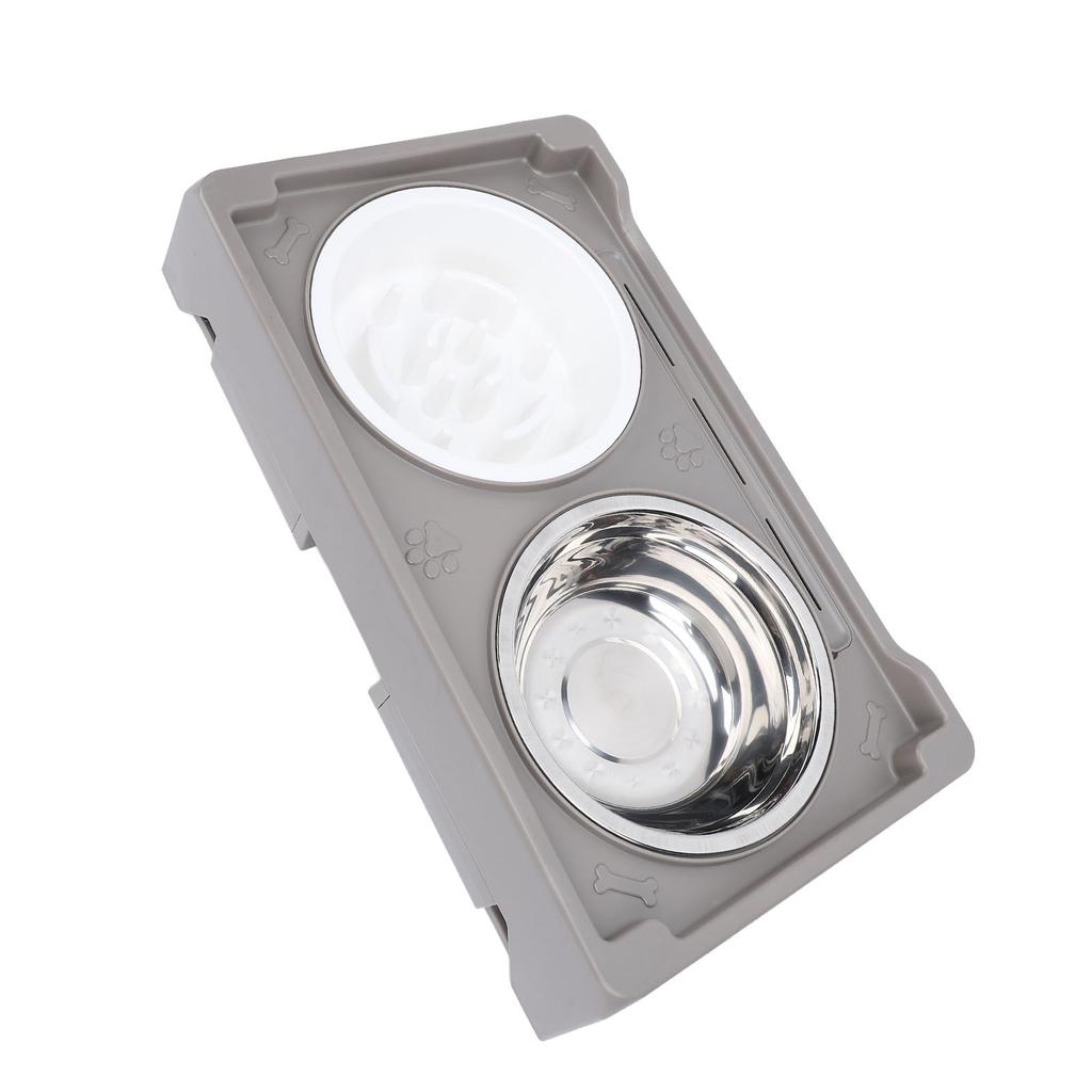 Elevated Dog Bowl Adjustable Height Promote Healthy Digestion Antislip Slow Feeder Food Water Bowl