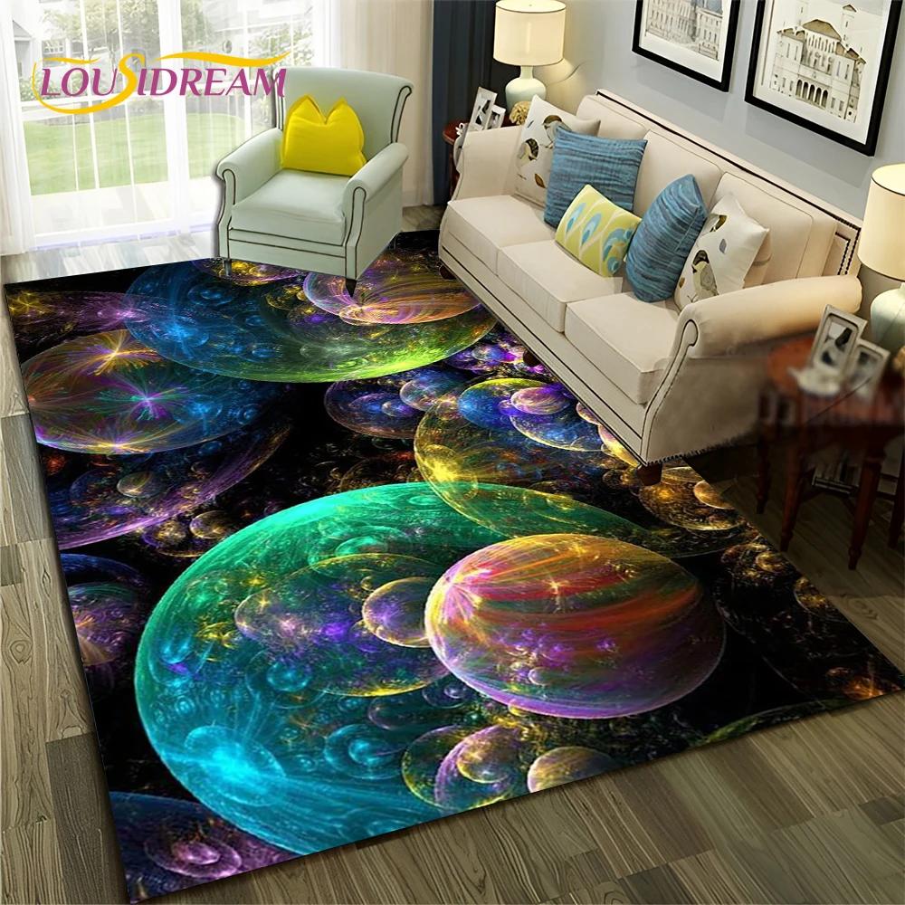 Galaxy Planet Star 3D Univers Weltraum Teppich Teppich für Zuhause Wohnzimmer Schlafzimmer Sofa Fußmatte Dekor,Kinderbereich Teppich Rutschfeste Bodenmatte