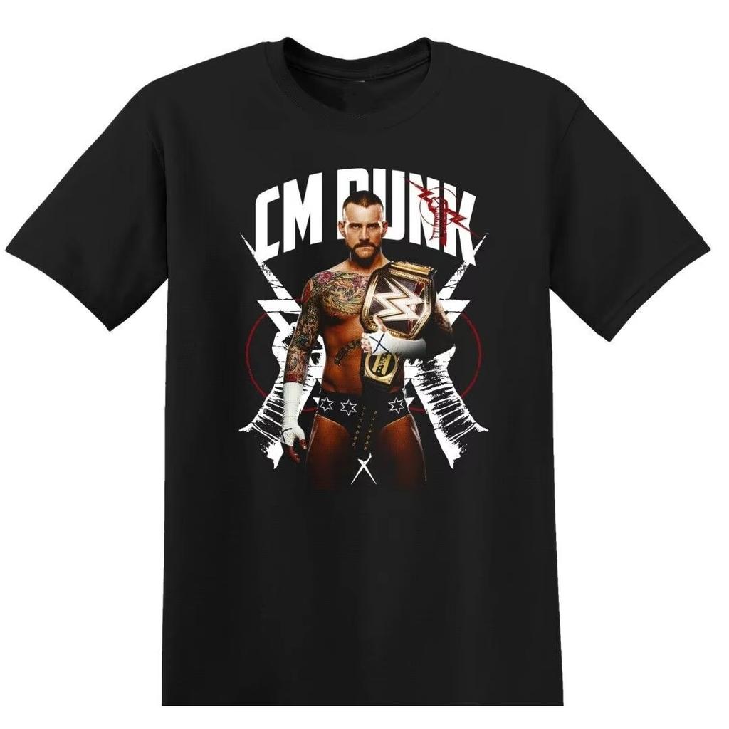 2026 Nowa Drukowana Koszulka Zapaśnika Cm Punk Letnia Koszulka Z Krótkim Rękawem Unisex Odzież Sportowa Top
