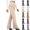 Women’s High Waist Pants Stretchy Flared Trousers with Wide Waistband and Side Pockets for Office or Casual Wear