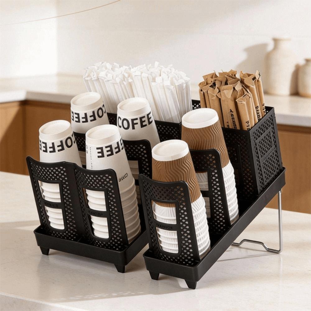 Detachable Design Paper Cup Dispenser Coffee Cup Storage Rack  Countertop Organizer