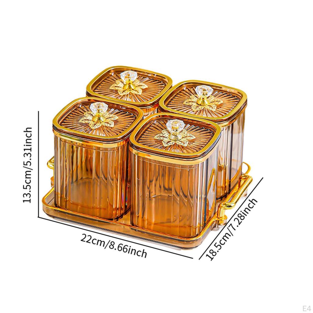 Appetizer Plate for Dried Fruits, Divided Serving Box with Lid Dining Room