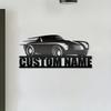 Custom Metal Name Sign Black Iron Wall Art for Car Garage Man Cave Durable Personalized Gift