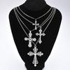 IF ME 4 Piece Fashion Pearl Cross Necklace Set Jewelry Women Trendy Shiny Daily Party Accessory Decorative Gift Idea For Her