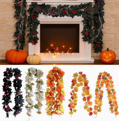 Vignes de feuilles d'érable artificielles Vignes suspendues d'Halloween Plantes Décoration Feuilles Mexicaines Dia De Los Muertos Décor de Festival d'Automne