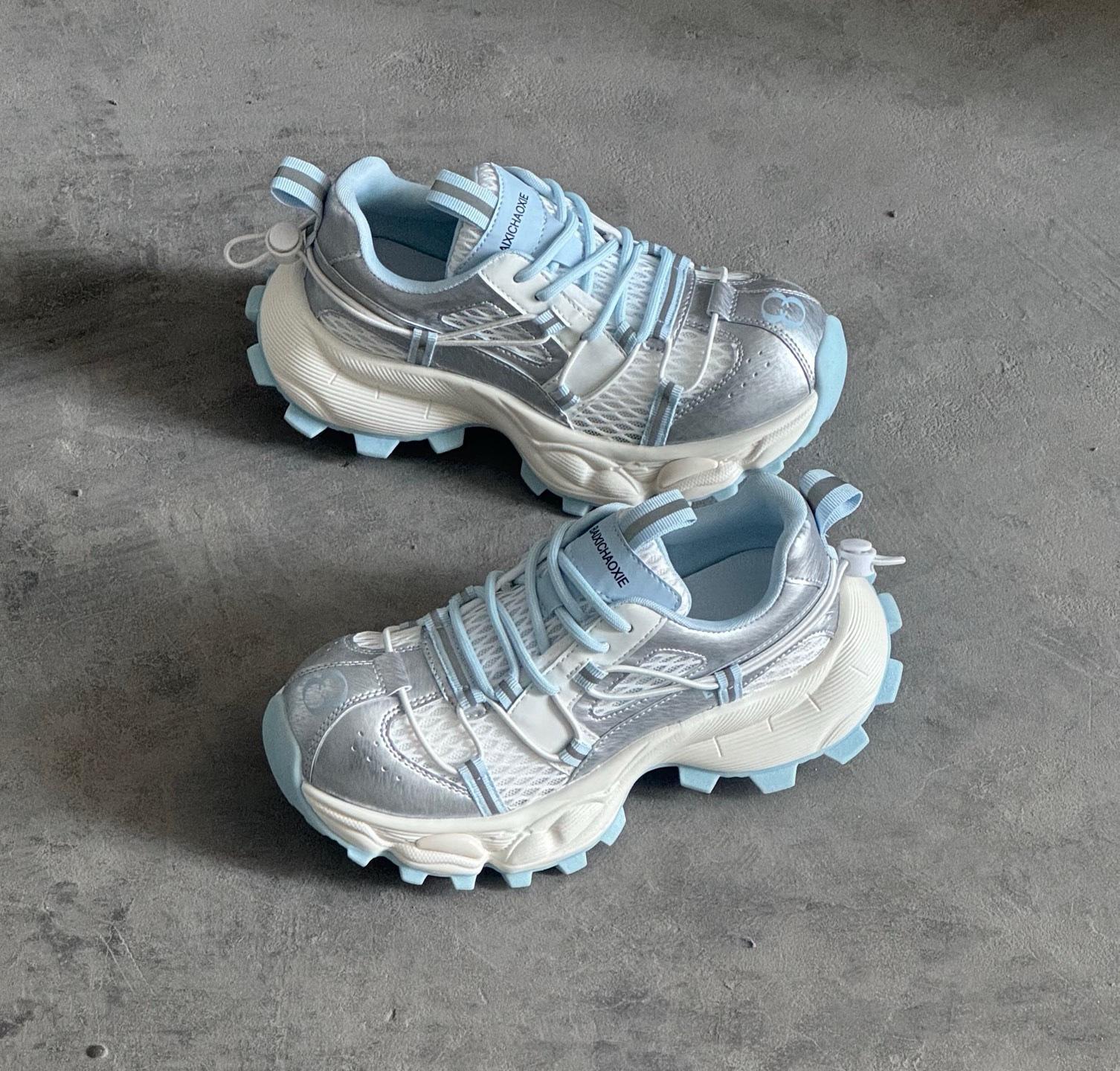 

Женские кроссовки «папины кроссовки» весна и осень новые на толстой подошве увеличивающие рост повседневные спортивные одинарные туфли для активного отдыха альпинистские модные туфли 40 синий