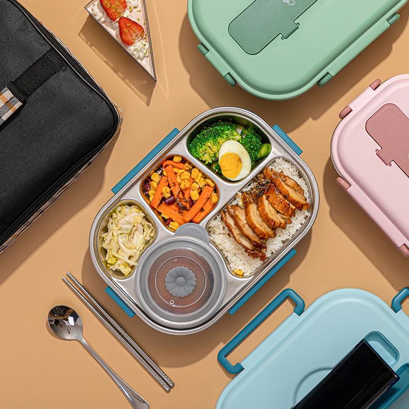 304 Stainless Steel 5-Compartment Lunch Box Set