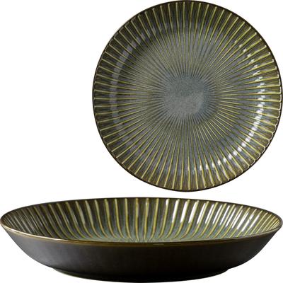 Minoru Pottery Mino Ware Kiln SENDAN 225 Deep Plate Gray