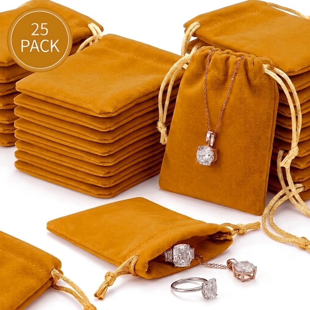 

Gift For Her/Him: 25Pcs Plush Velvet Jewelry Storage Bag Set, Small Drawstring Gift Bags For Jewelry Storage, 14 Colors Mini Jewelry Bags For Rings 25PCS гірчичний