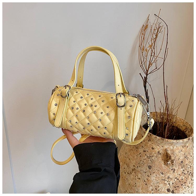 Small Bag Women's New Summer Fashion Rivet Messenger Bag Women's Bag Trendy Versatile Portable Cylinder Bag Tide