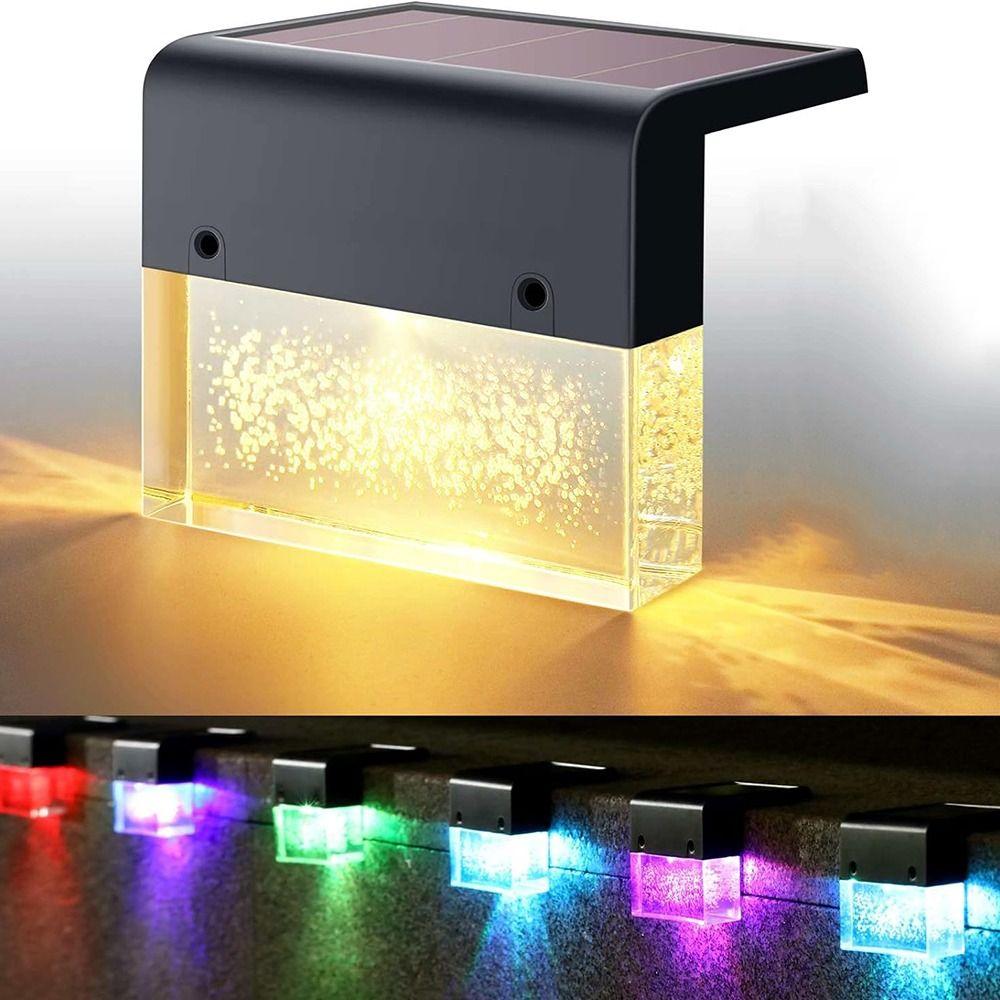Waterproof Solar Deck Lights LED Light Terraces Railing Lamp Easy To Use Solar Step Lights  Yard