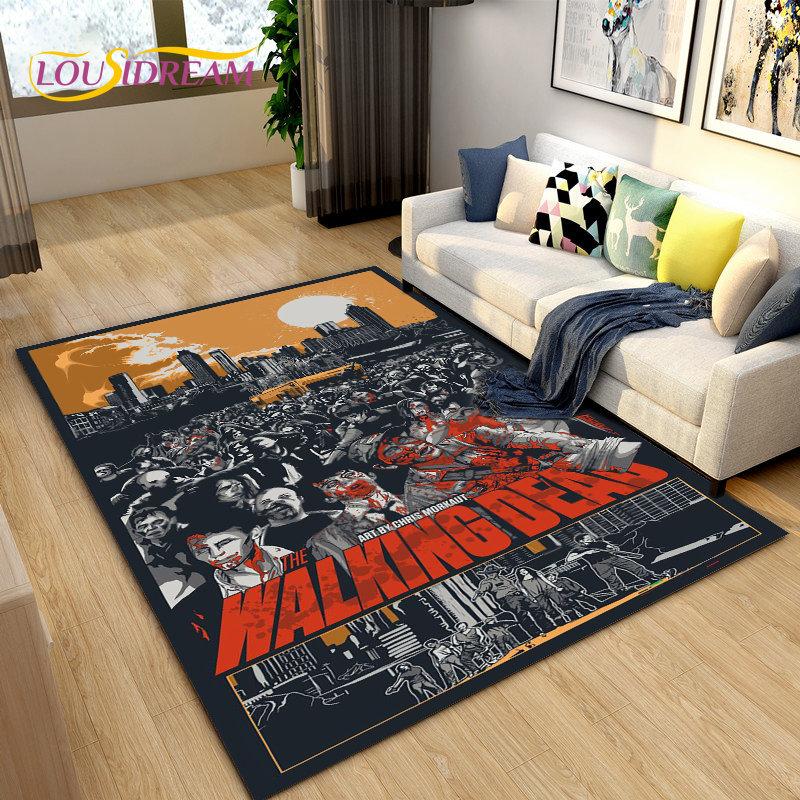 The Walking Dead Horror Area Rug Large,Carpet Rug for Living Room Bedroom Sofa Doormat Decoration,Kids Play Non-slip Floor Mat