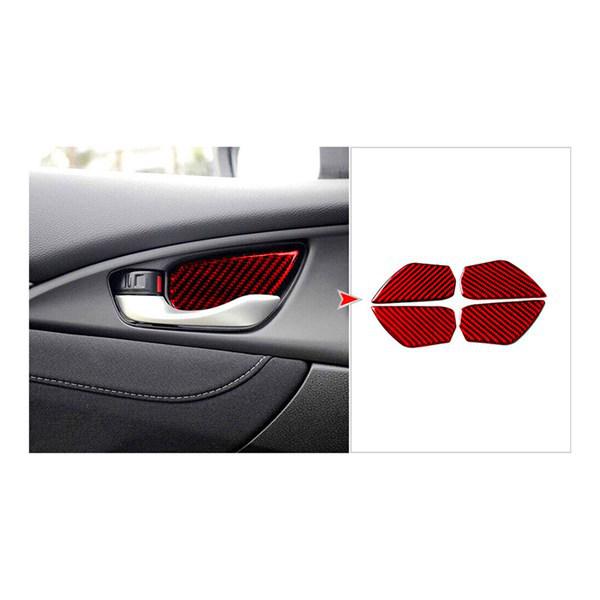 

4 Colors ABS Carbon Fiber Pattern Interior Door Bowl Cover for Honda None