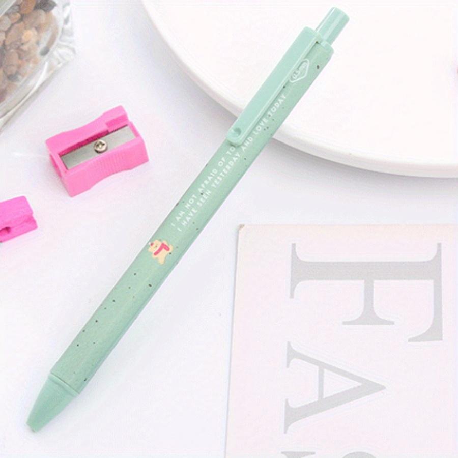 Back to school season 20pcs 0.5mm Cartoon cute Mocha Bear pattern Retractable Neutral Pen, Durable Polka dot pattern Student water Office stationery