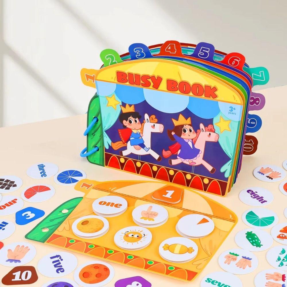 1-10 Quantity Word Cognition Digital Cognitive Quiet Book DIY Kids Busy Book Toy  Birthday Gift