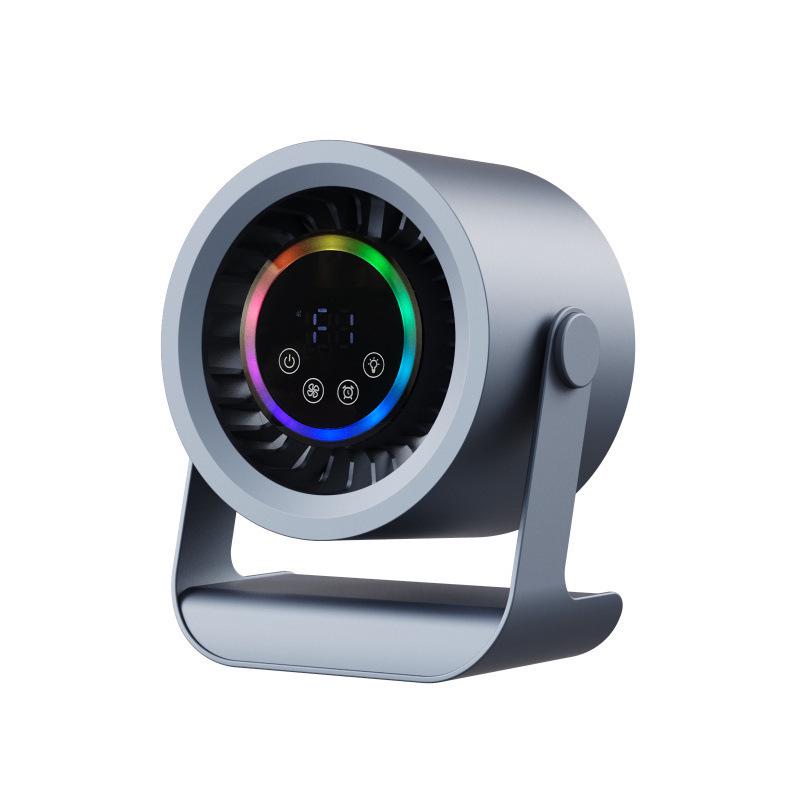 USB Rechargeable Silent Desktop Fan with Digital Display and Long Battery Life