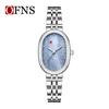 OFNS Luxury Women's Watch: Mother-of-Pearl Dial, Quartz, Diamond Accents, Waterproof, Elegant Office Accessory.