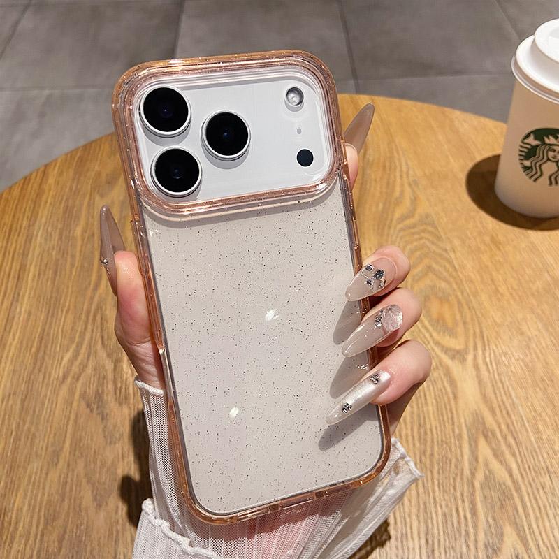 

for IPhone 17 Air 16 15 14 13 12 Pro Max Shockproof Bumper Cover Luxury Bling Glitter Transparent Hard Acrylic Phone Case For iPhone 17 золотой