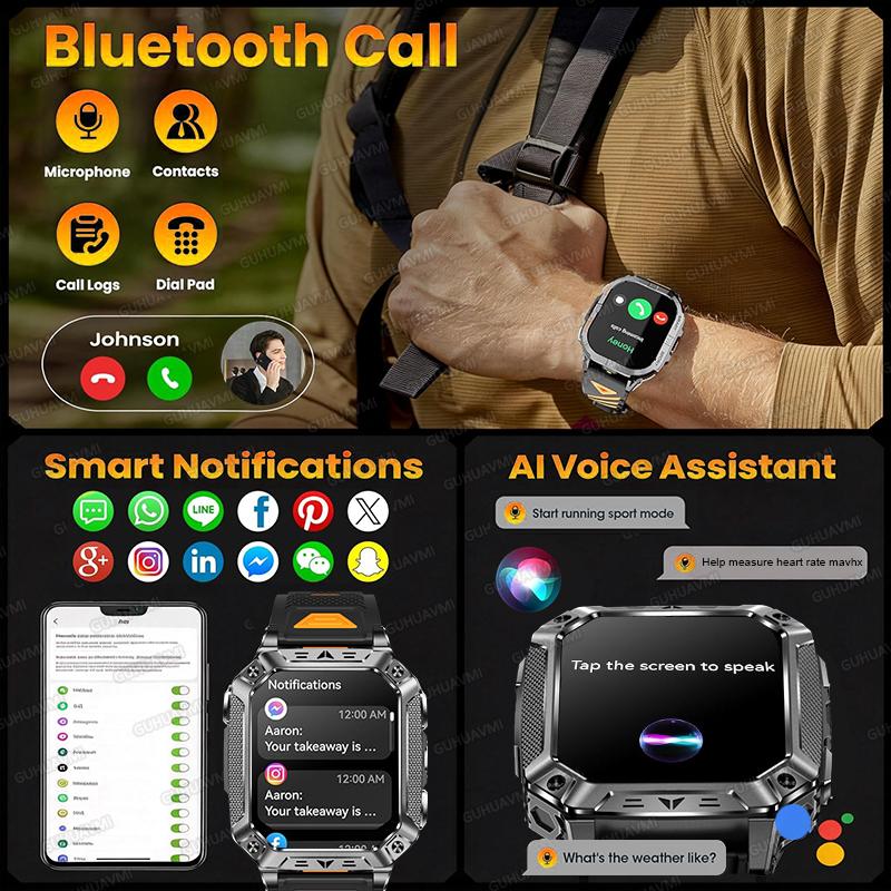 New 1400mAh Super Capacity Battery Smart Watch GPS path tracker Outdoors Military Adult Clock 10ATM Waterproof Swim Smartwatch