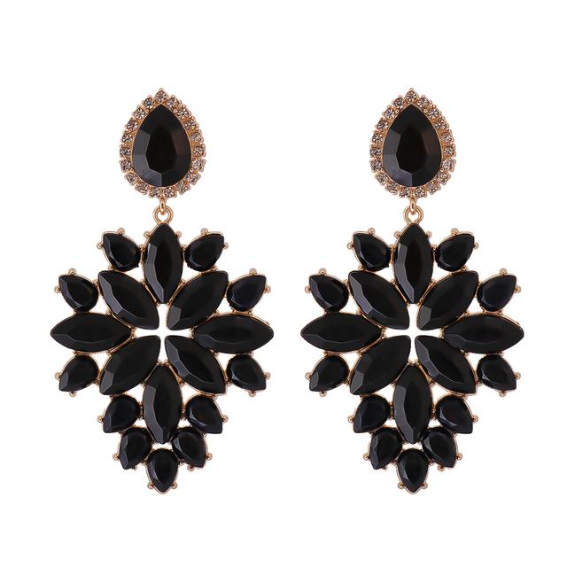 2022 New Products 16 Colors New Rhinestones Jewelry Statement Earrings Big Glass Drop Earrings for Women Fashion Accessories
