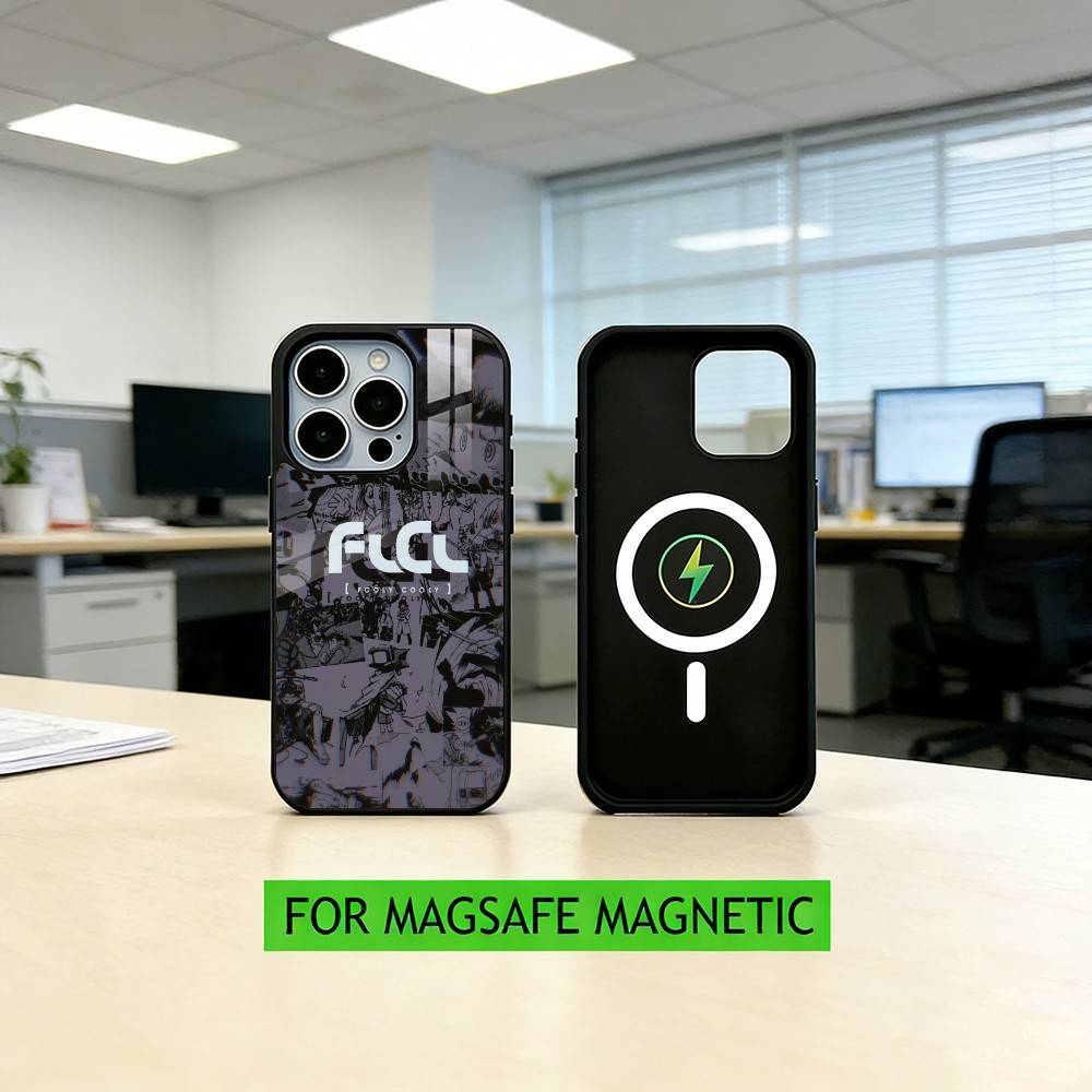 

FLCL First L-Love C-Cyber Love Phone Case For iPhone17,16,15,14,13,12,11 Plus,Pro Magnetic with Magsafe Wireless Charging iPhone16PROMAX