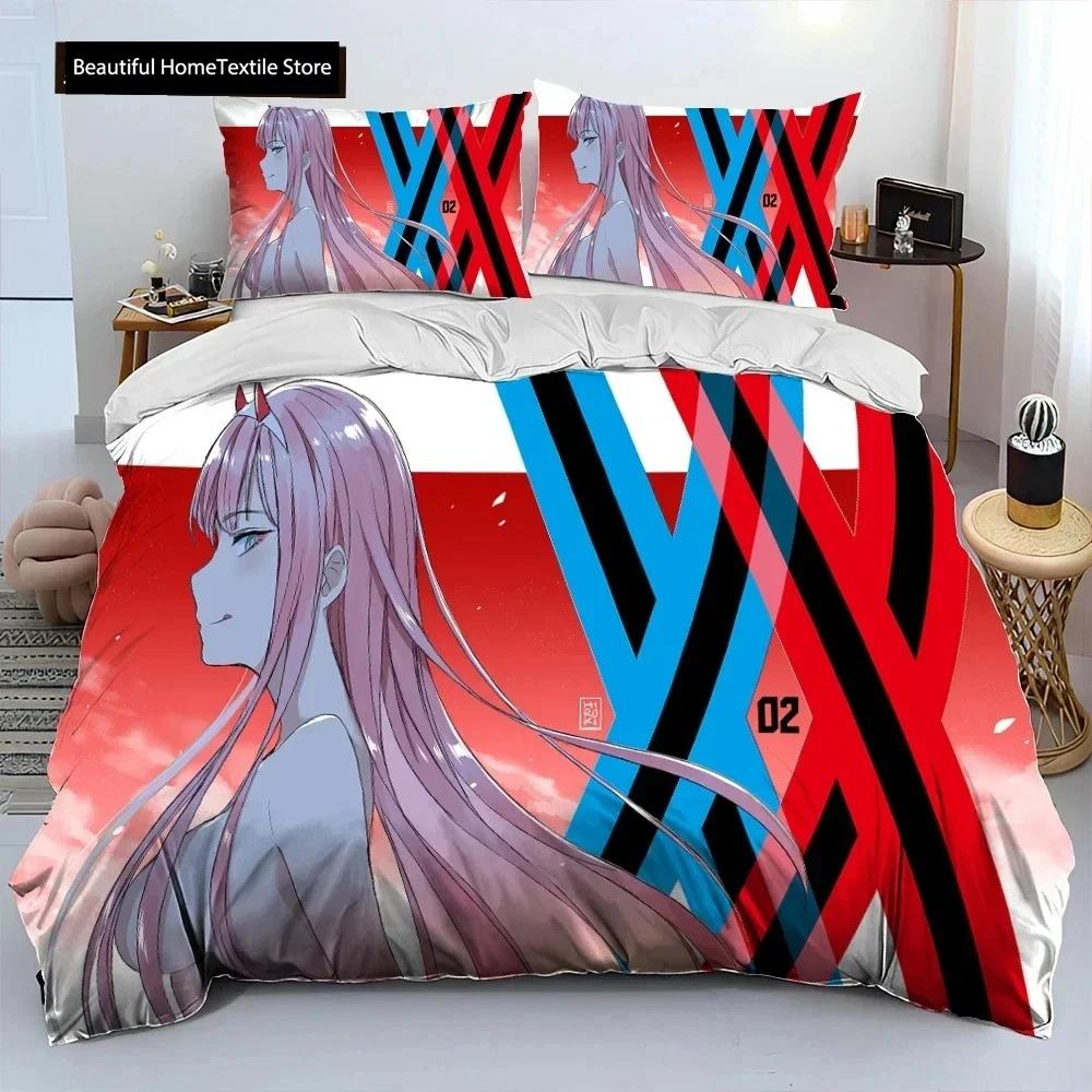 Zero Two DARLING In The FRANX Comfortable Duvet Comfortable Quilt Cover Pilowcase Beding Set Children Bedrom Decoration Home Textile