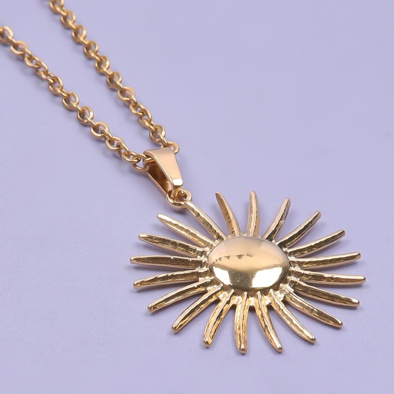 Sun Necklaces For Women/Men Accessories Stainless Steel Jewelry Pendant Choker Necklace Chain On The Neck Decoration Collar Gift