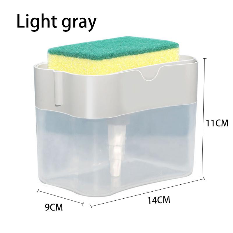 2 in 1 Scrubbing Liquid Detergent Dispenser Press-Type Liquid Soap Box Pump Organizer Kitchen Tool Bathroom Supplies