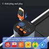 PT-21 FM Transmitter Car Charger Voltage Display PD Fast Charging Adapter with iP/Type C Retractable Cables
