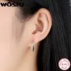 High Quality 100% 925 Sterling Silver Party Eternity Hoop Earrings With Clear CZ For Women
