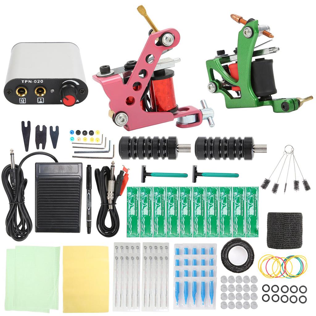 Complete Tattoo Kit Professional Tattoo Liner Shader Machine Power Supply Tattoo Supplies 90‑265VEU