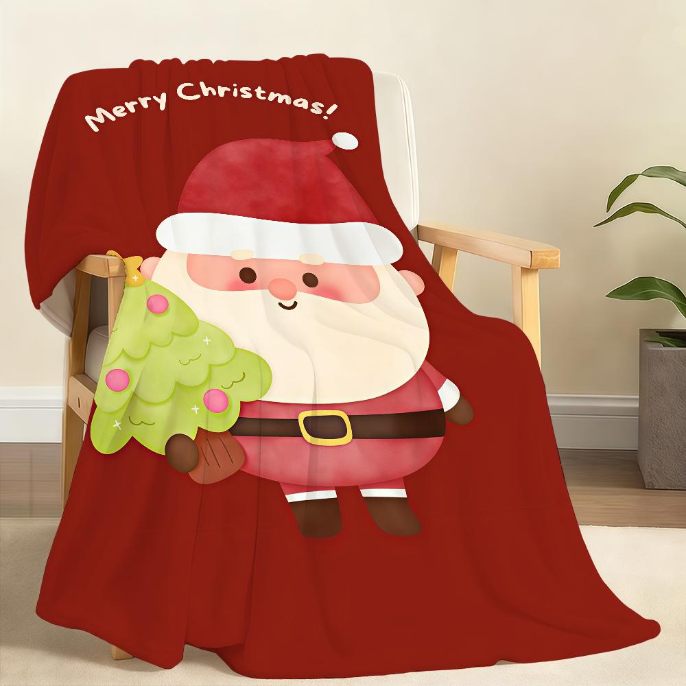 Merry Christmas Santa Claus Blanket Soft Throw Blanket for Home Bedroom Bed Sofa Picnic Travel Office Rest Cover Blanket Gift