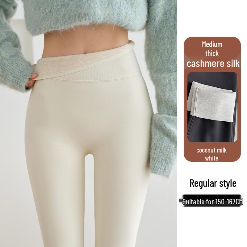 Plus-Size Fleece-Lined Shark Pants: High-Waisted, Thick, and Warm Yoga Leggings for Autumn/Winter 2025