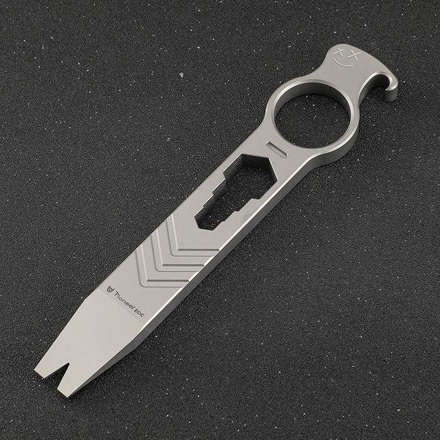 Mini Titanium Alloy Crowbar Camping Equipment Portable Multitool Wrench EDC Multifunctional Survival Tool Outdoor Bottle Opener