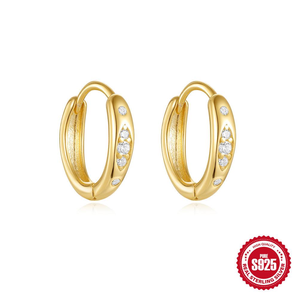 Fashion S925 Sterling Silver Water Drop Diamond Set Daily Wear Simple Twist Diamond Earrings Earrings Earrings Women