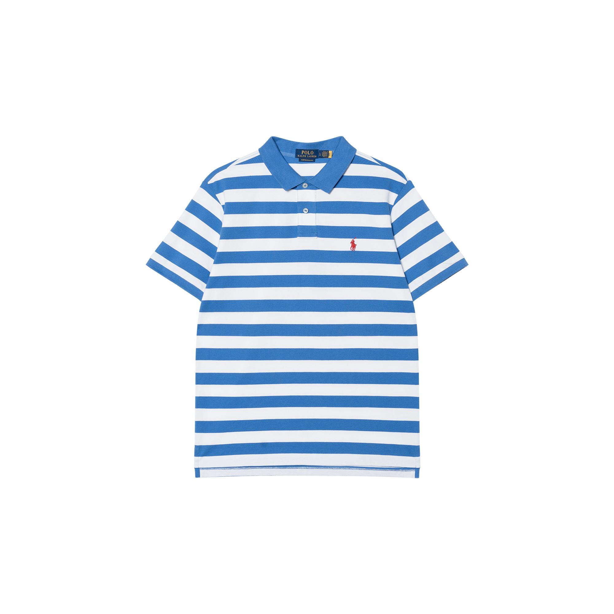 

Polo Ralph Lauren Поло в полоску приталенного кроя Мужские топы Синий 710934552-003 S