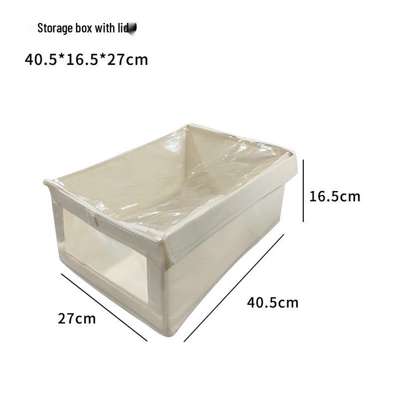 Foldable Dustproof Fabric Storage Box for Clothes & Pants - Large Capacity, Visible Organizer for Home & Dorm Wardrobes