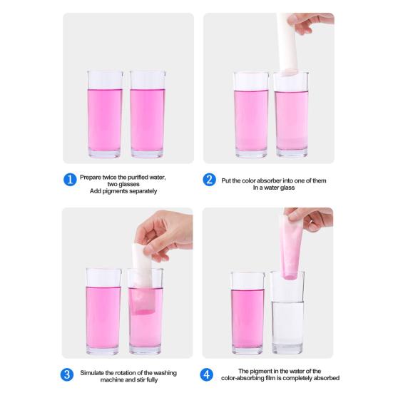 50 Teile/satz Farbabsorber Wäscheblatt Duftfrei Zuhause Wohnung Vliesstoff Farbstofffänger Kleidung Farbgreifer Trapping Sheet Kit
